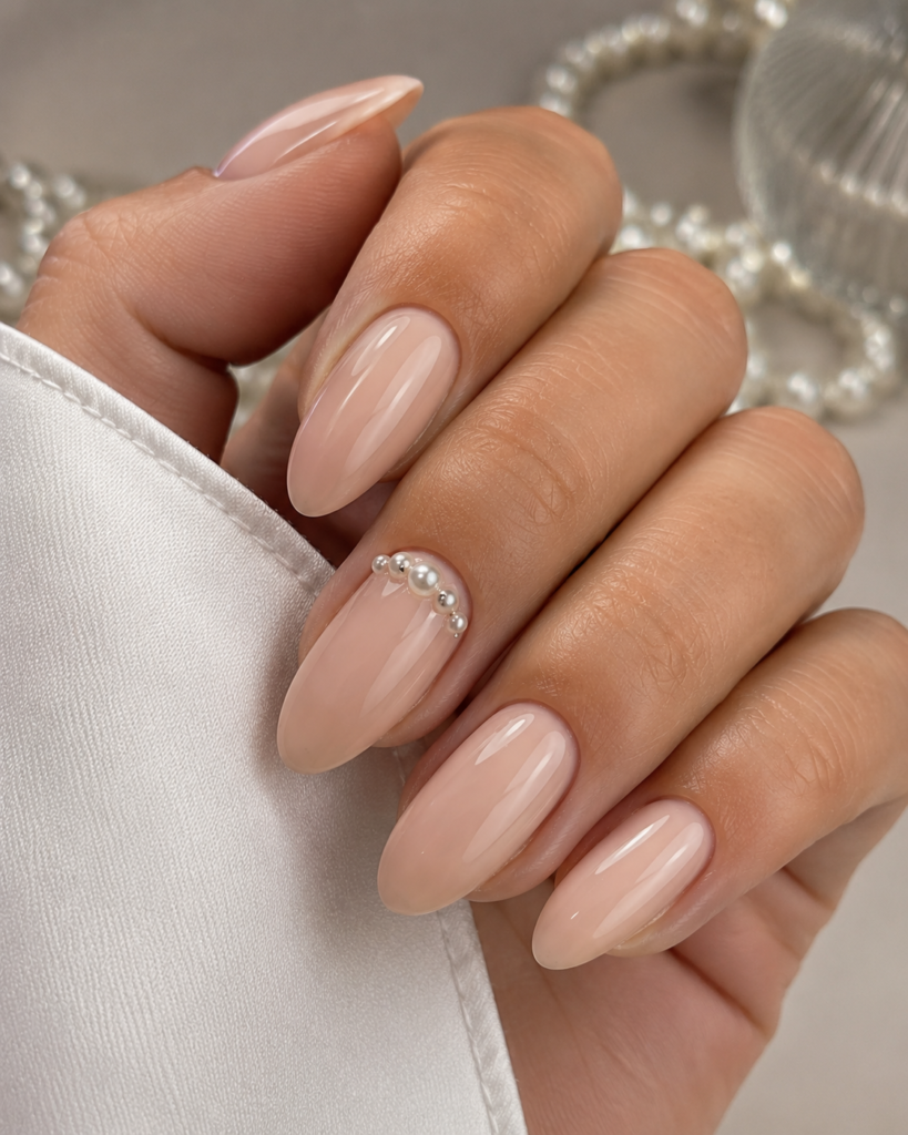 Pearl Accent Nails