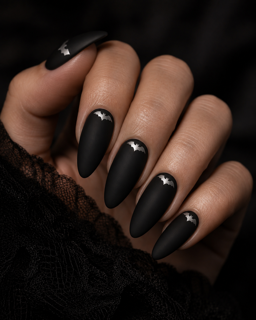 Bat Silhouette Nails