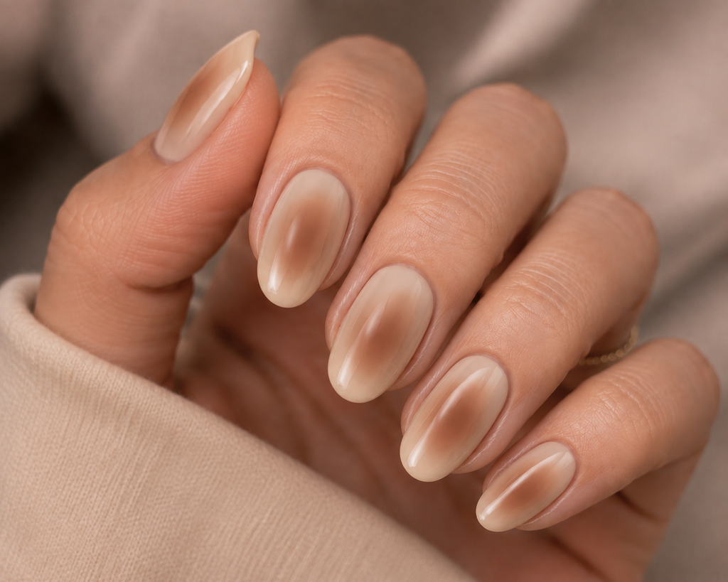 Beige Aura Nails