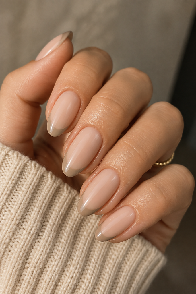 Beige French Tip Nails