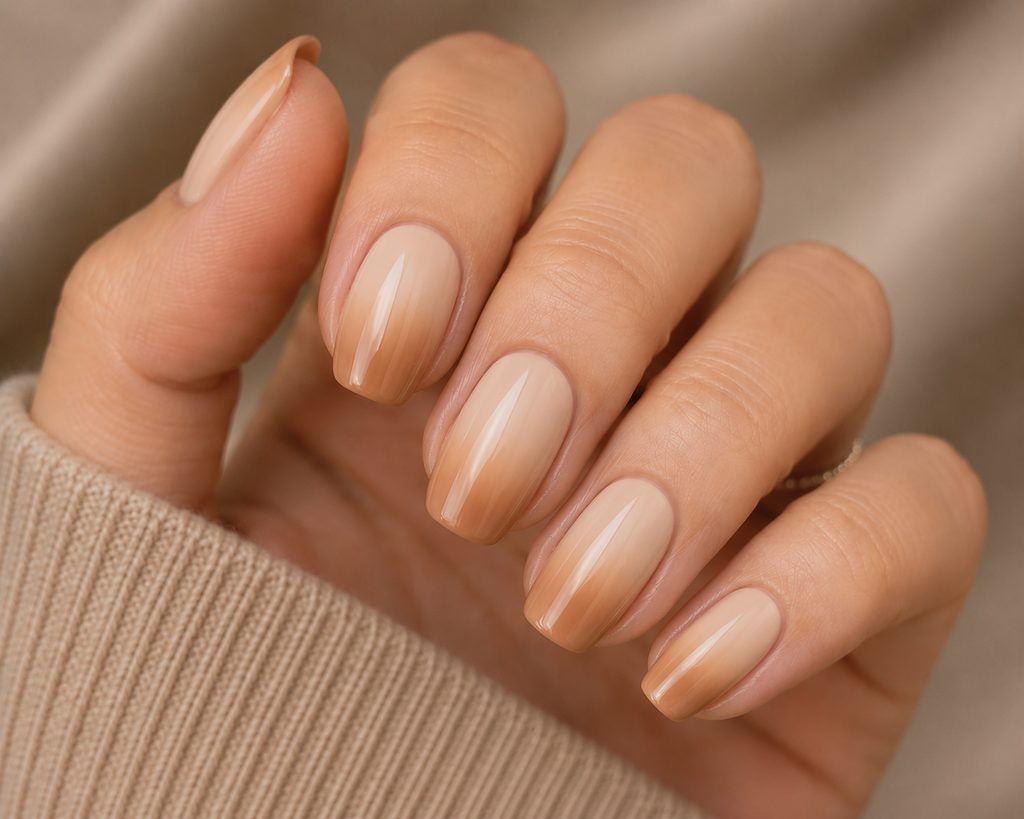 Beige Ombre Nails