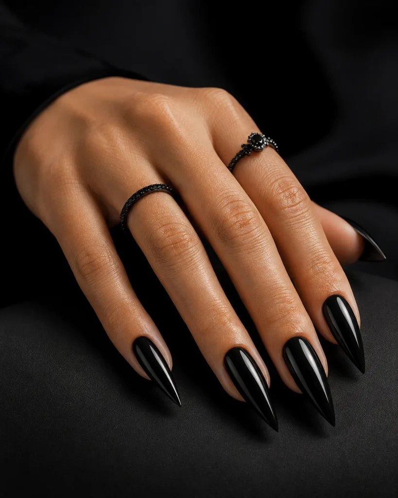 Black Dip Nails