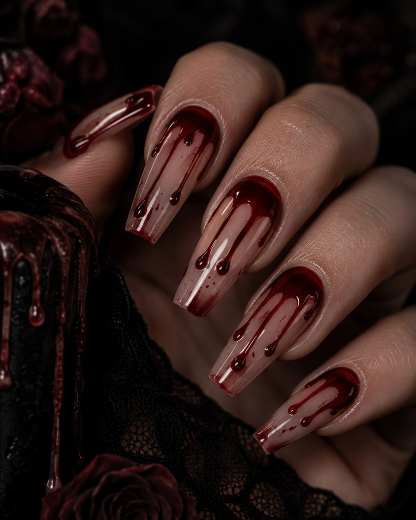  Blood Drip Nail Art