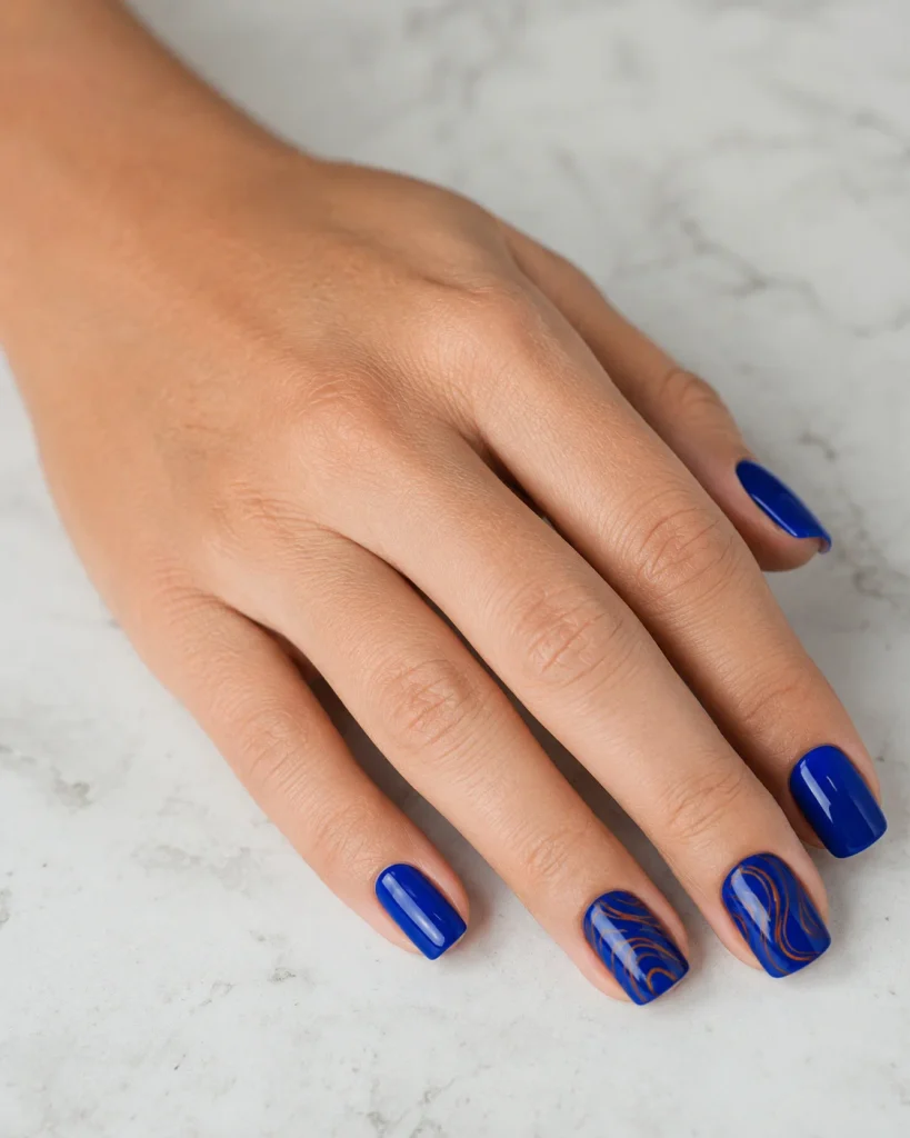 Blue Base with Brown Swirls