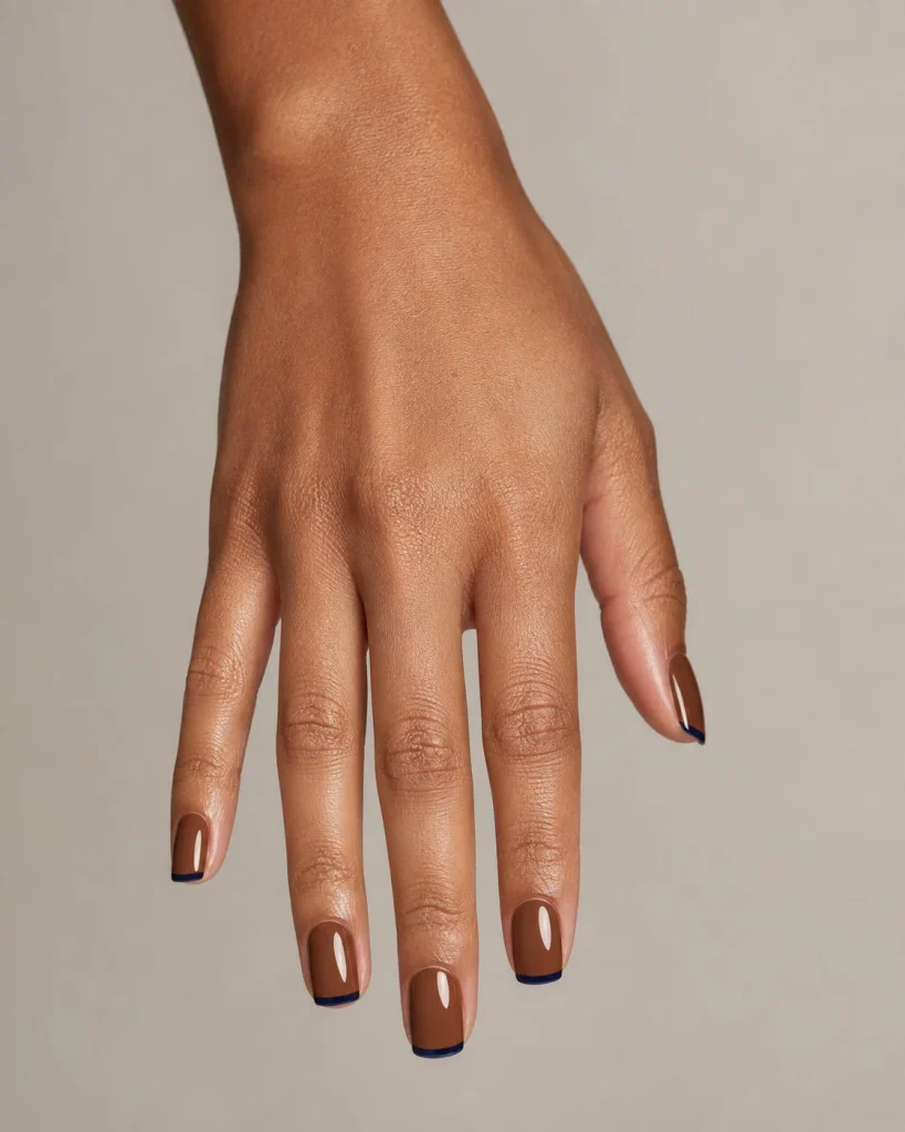 Blue French Tip with Brown Base