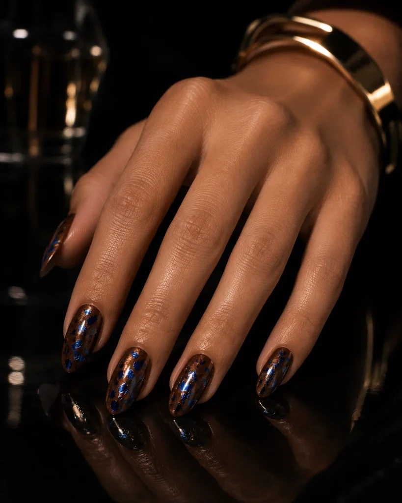 Brown Shimmer with Blue Foil