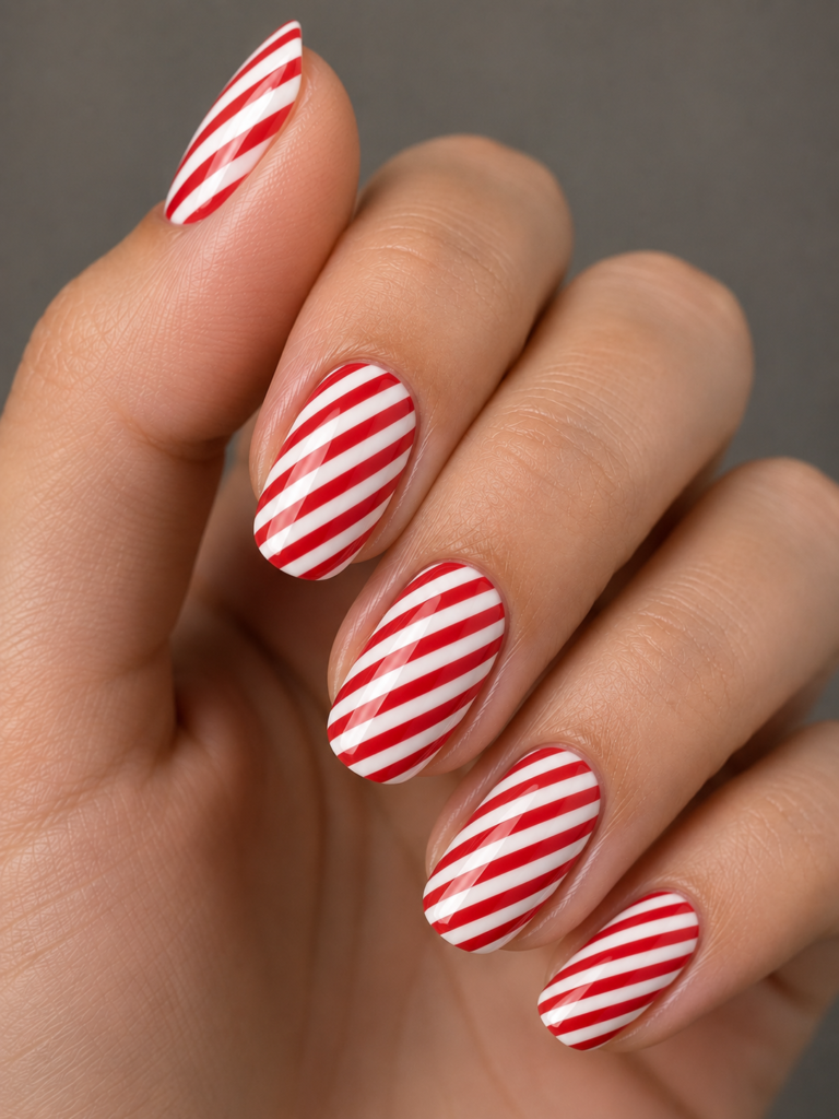 Candy Stripe Nails