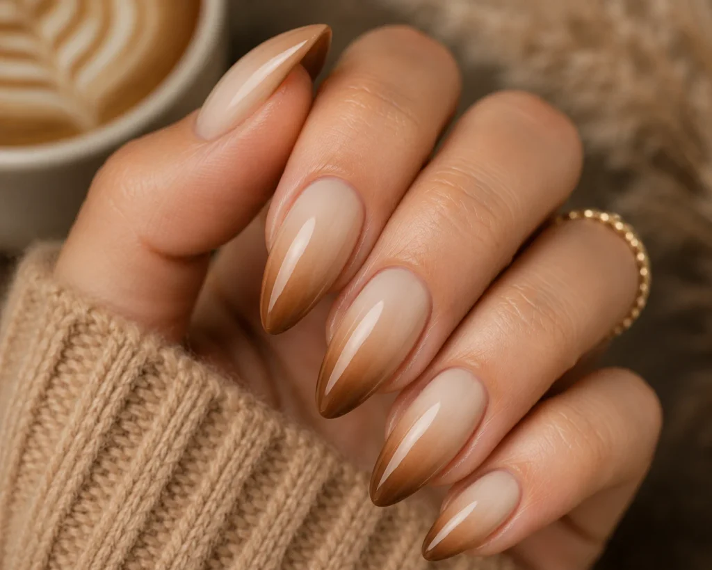 Cappuccino Ombre Nails