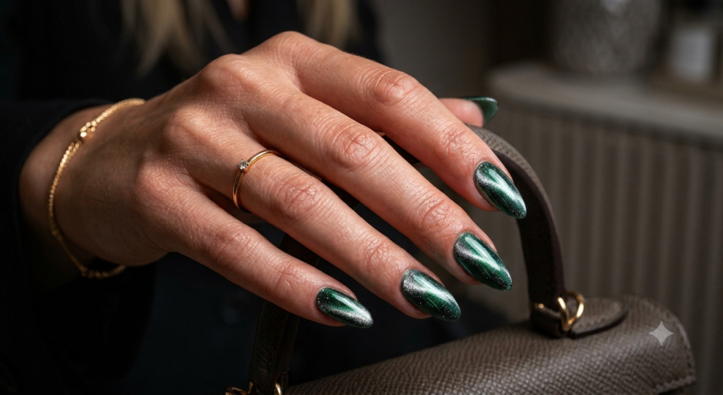 Cat Eye Chrome Nails