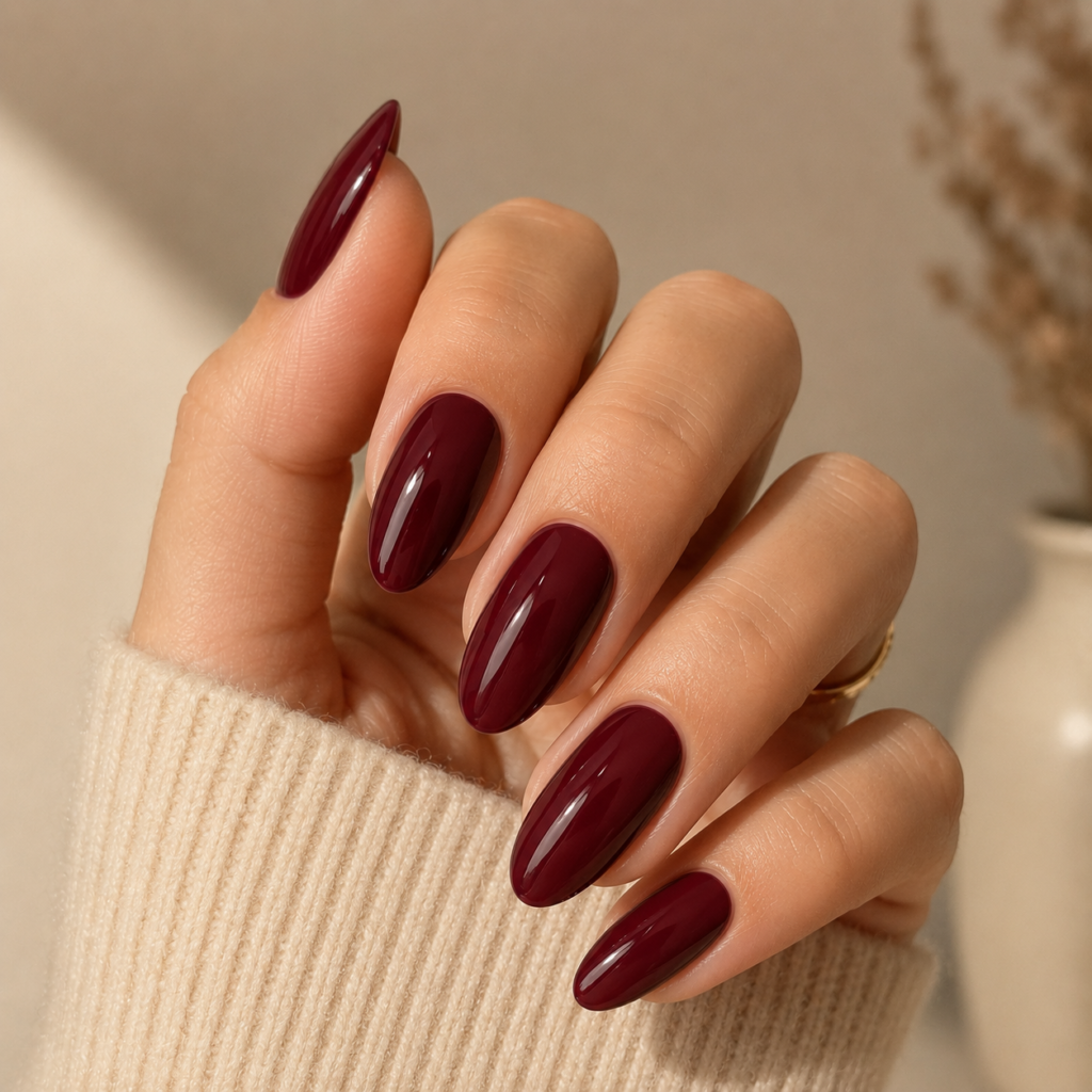  Burgundy nails