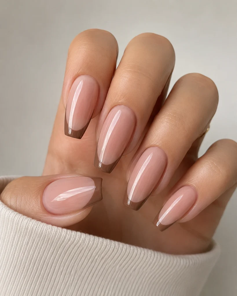 light brown french tips