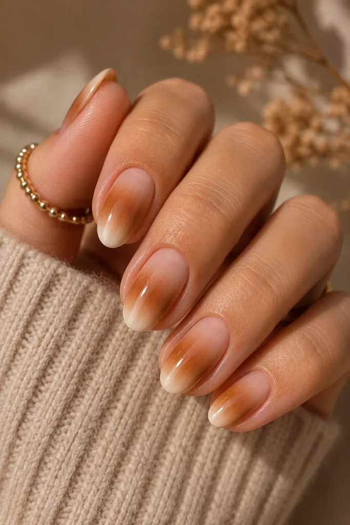 Caramel and Cream Ombre Tip 