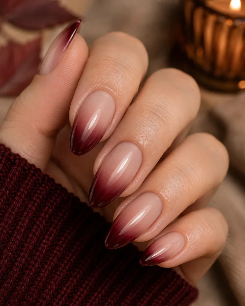 Burgundy Ombre French