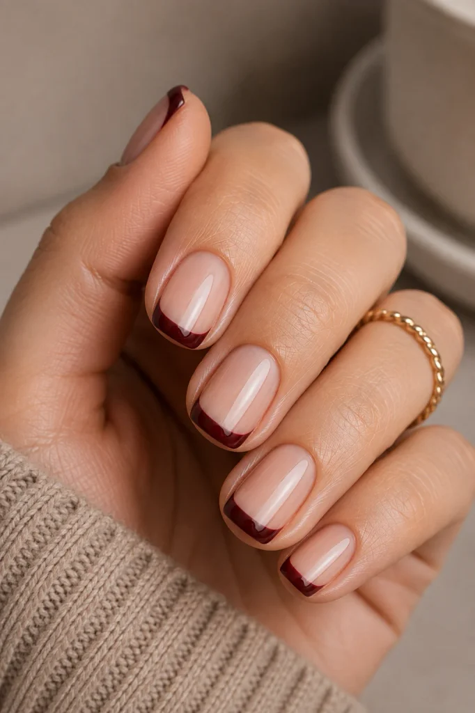 Squoval Burgundy Tip 