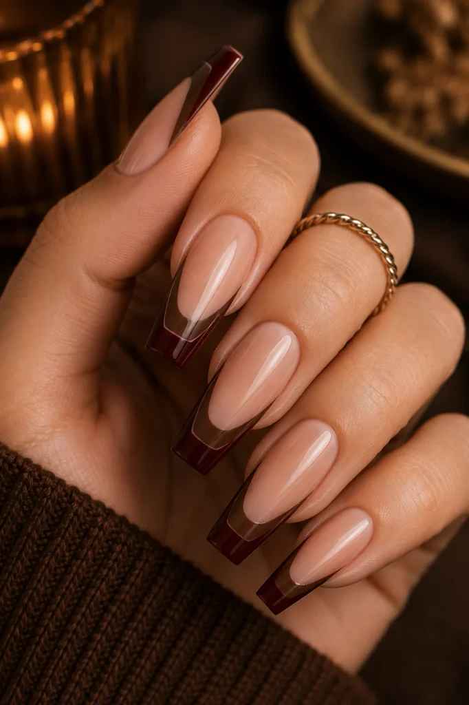 Coffin Nail Double French Tip