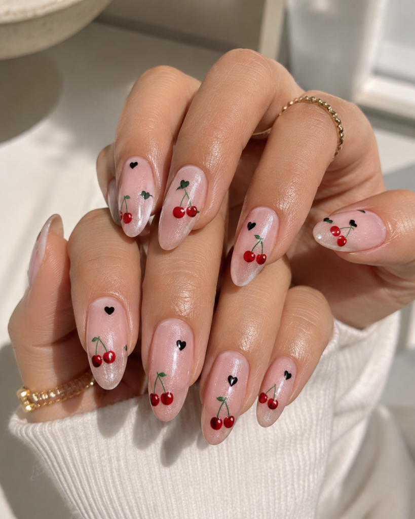 Cherry nail art