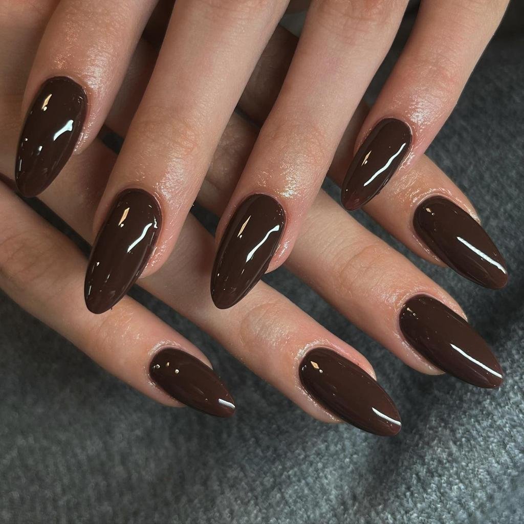 Classic Espresso Brown Nails