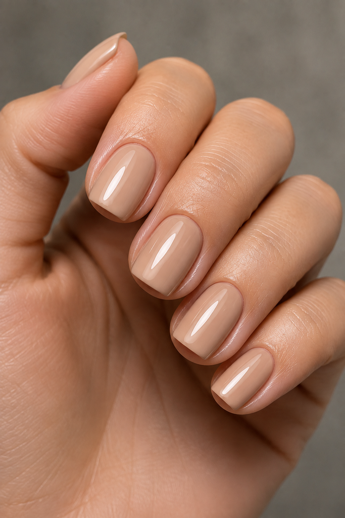 Classic Glossy Beige Nails