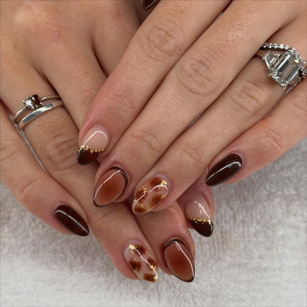 Coffee Bean Brown and Gold