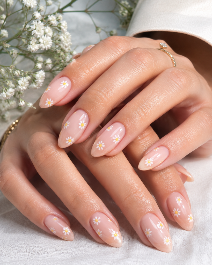 Daisy flower nails
