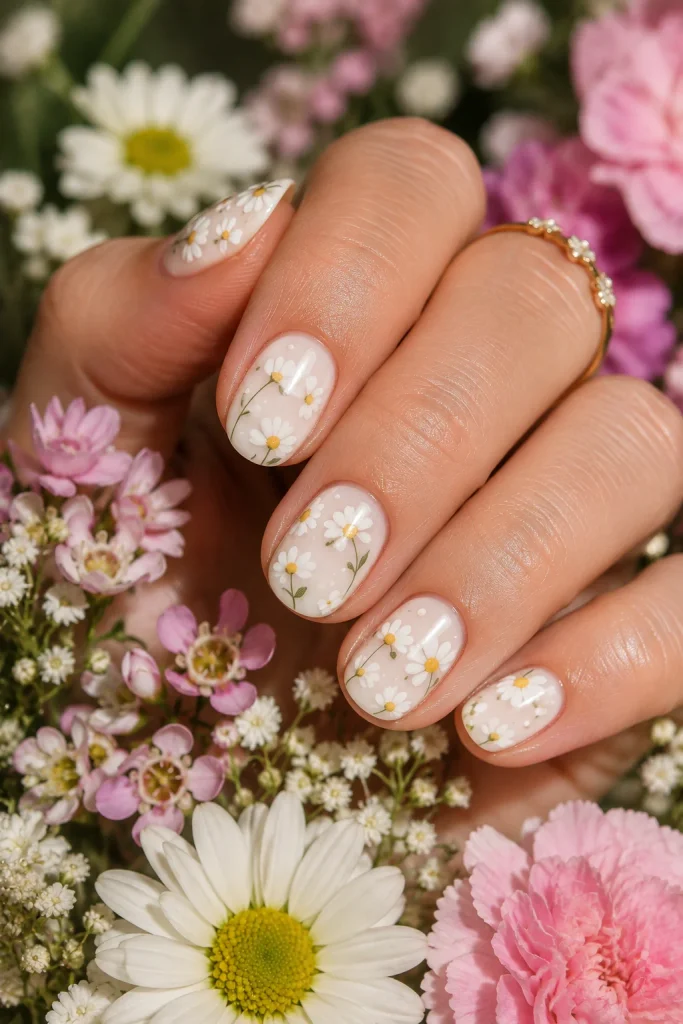 Floral Dip Nail Art