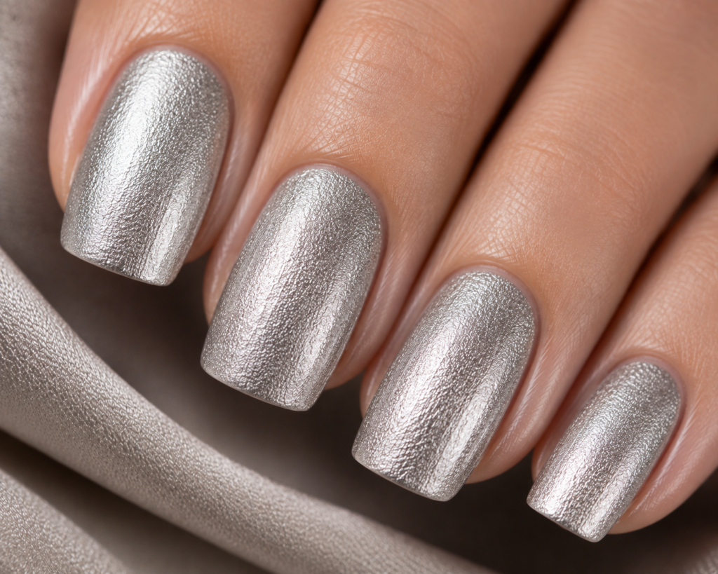 Frosted Metallic Nails