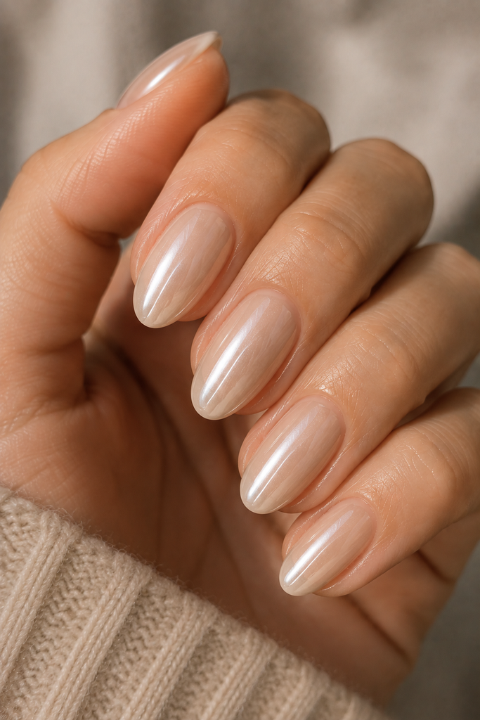 Glazed Beige Nails