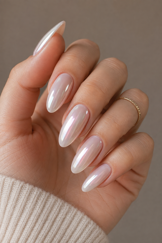 Glazed Almond Nails