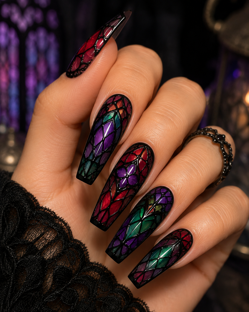 Gothic Stained Glass Nails