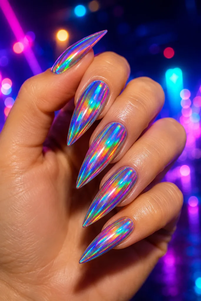 Holographic Dip Nails