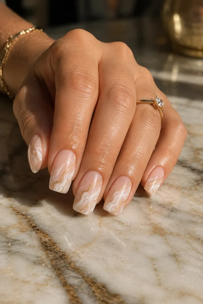 Marble Dip Nails