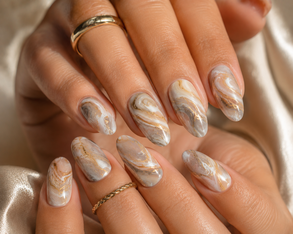 Marble Swirl Nails