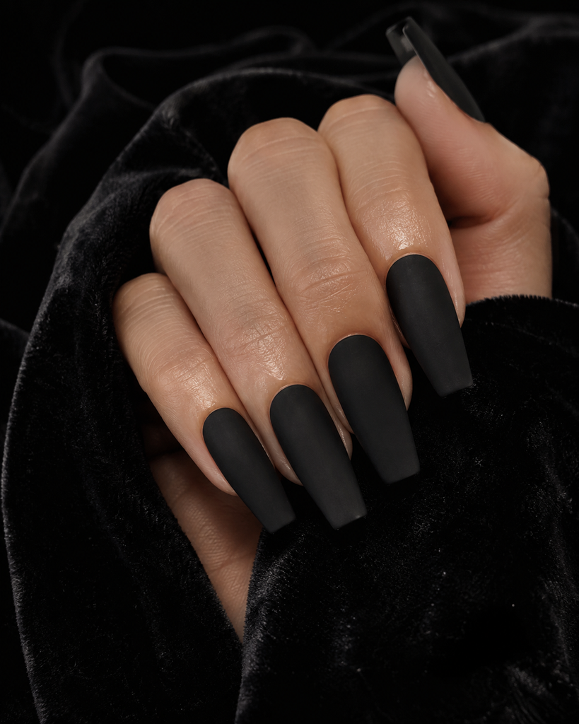 Matte Black Coffin Nails