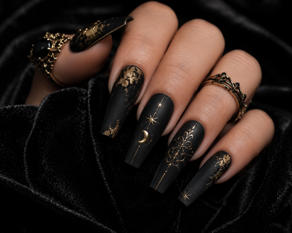 Matte Black With Gold Details