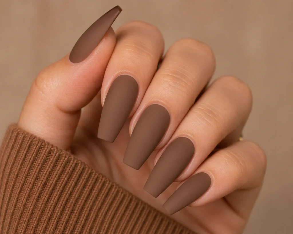 Matte Mocha Nails