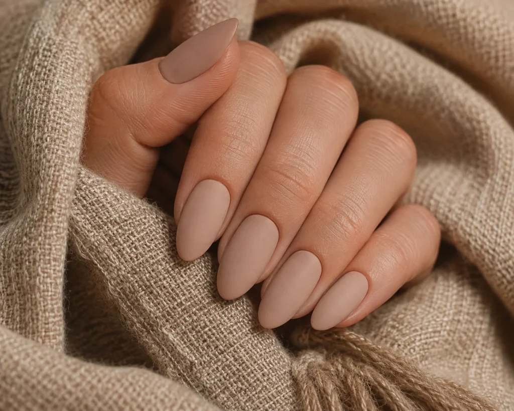 Matte Nude Dip Nails