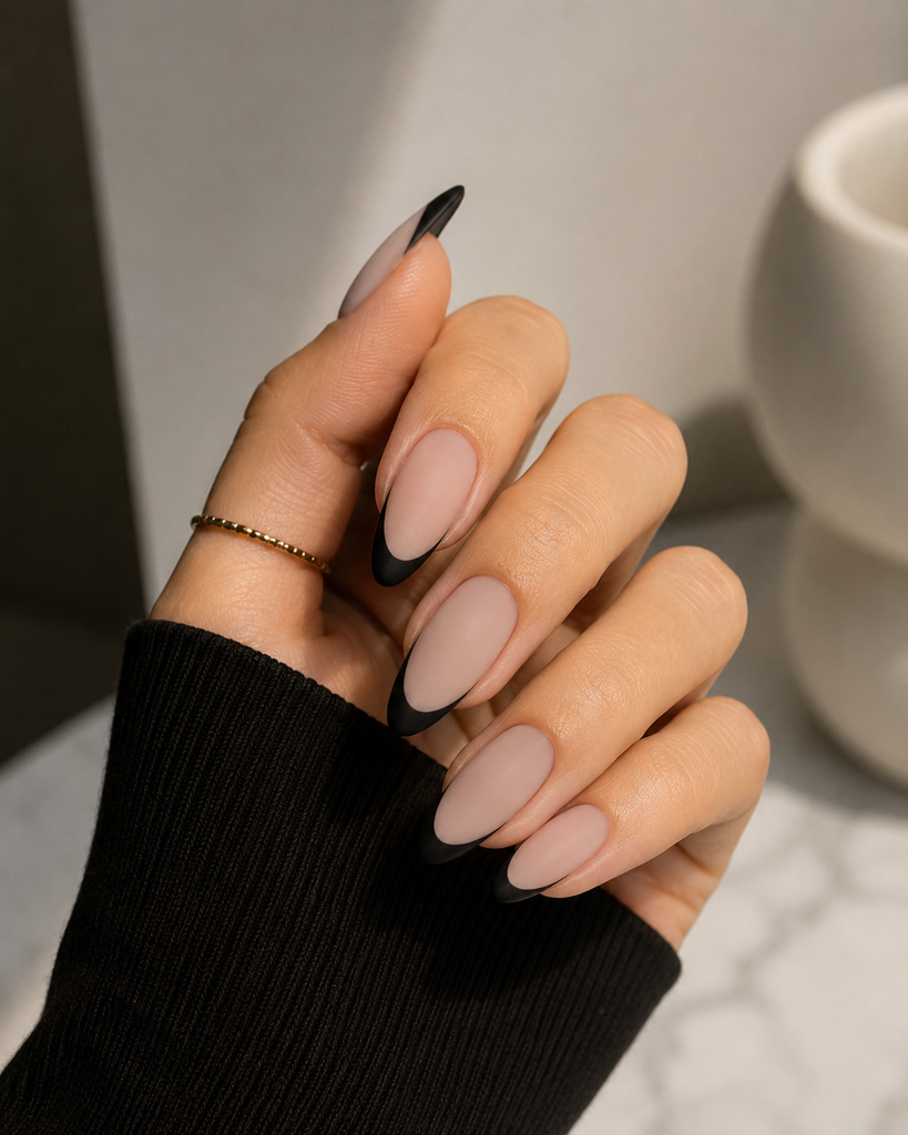 Matte Nude With Black Tips