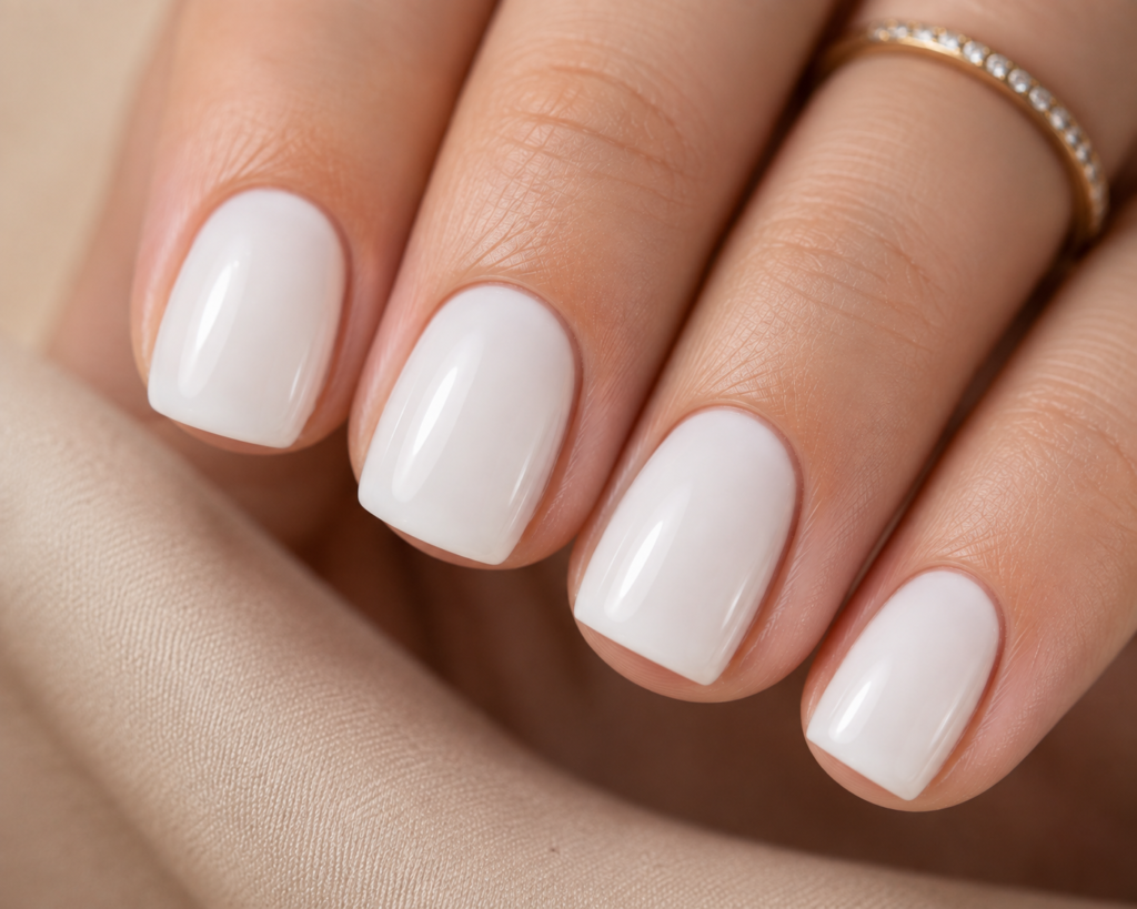 Milky White Nails