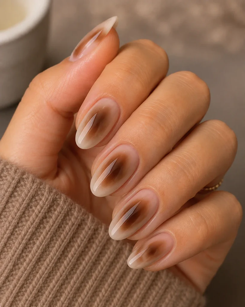 Mocha Aura Coffee Nails