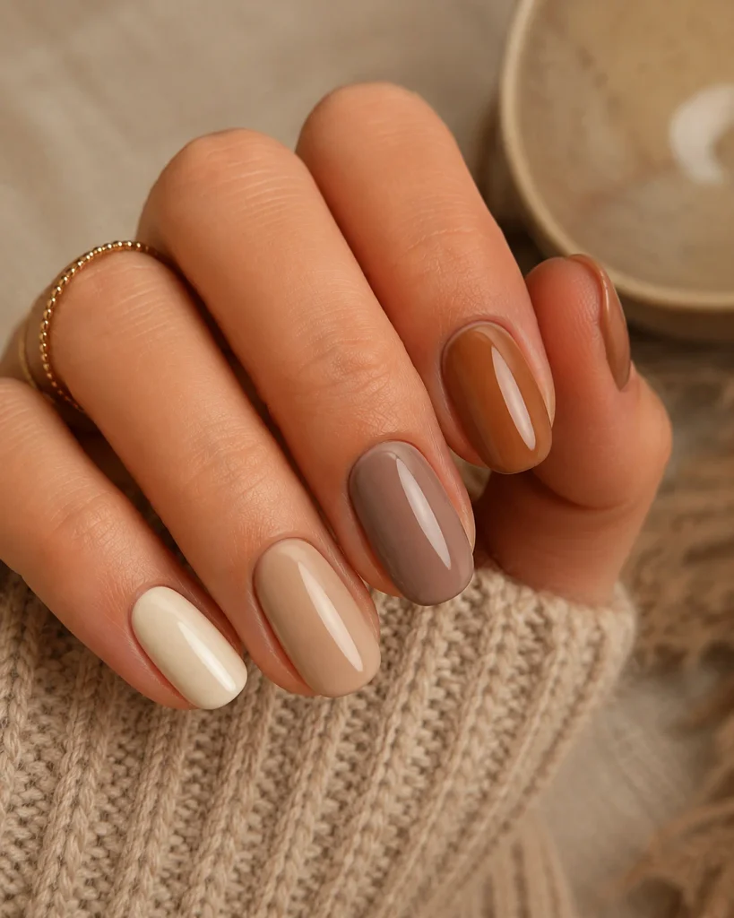 Neutral Skittle Nails