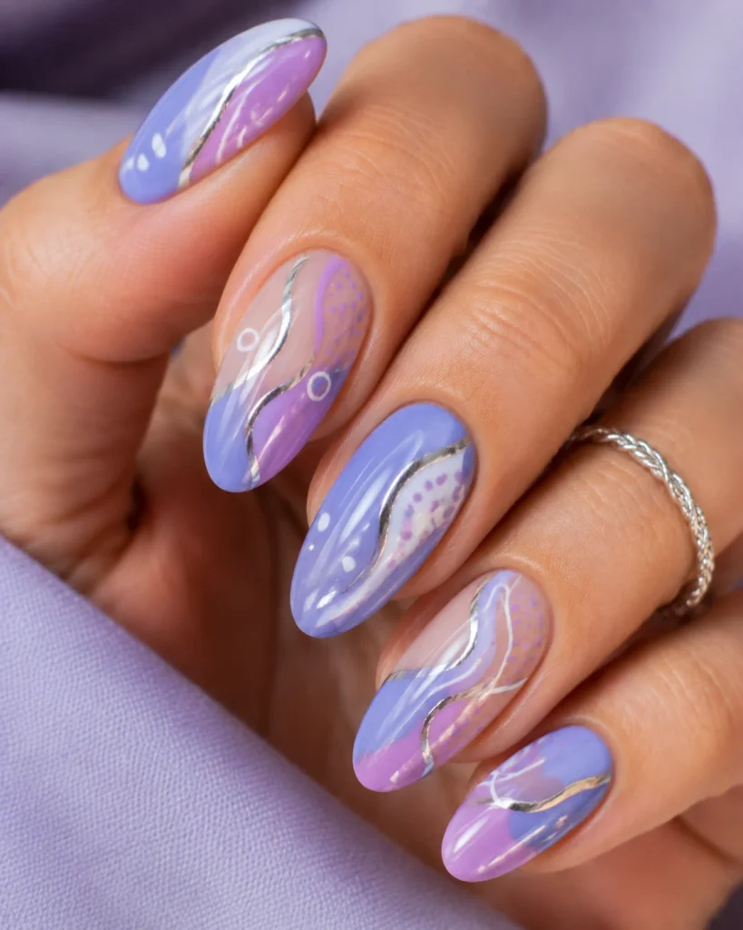 Periwinkle Abstract Nail Art