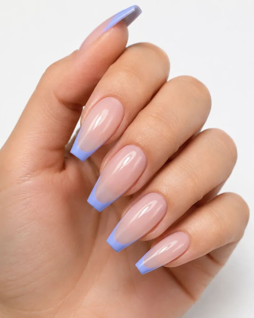 Periwinkle French Tip Nails