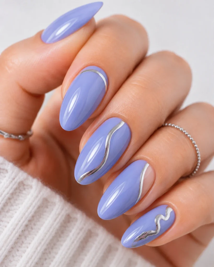 Periwinkle with Silver Chrome Details