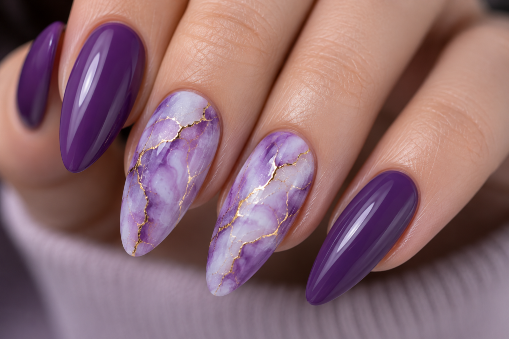 purple marble with gold veining