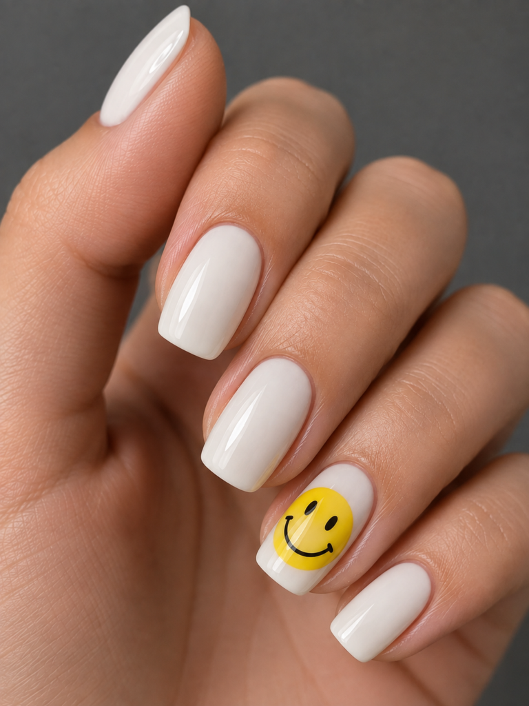 Smiley Face Nails