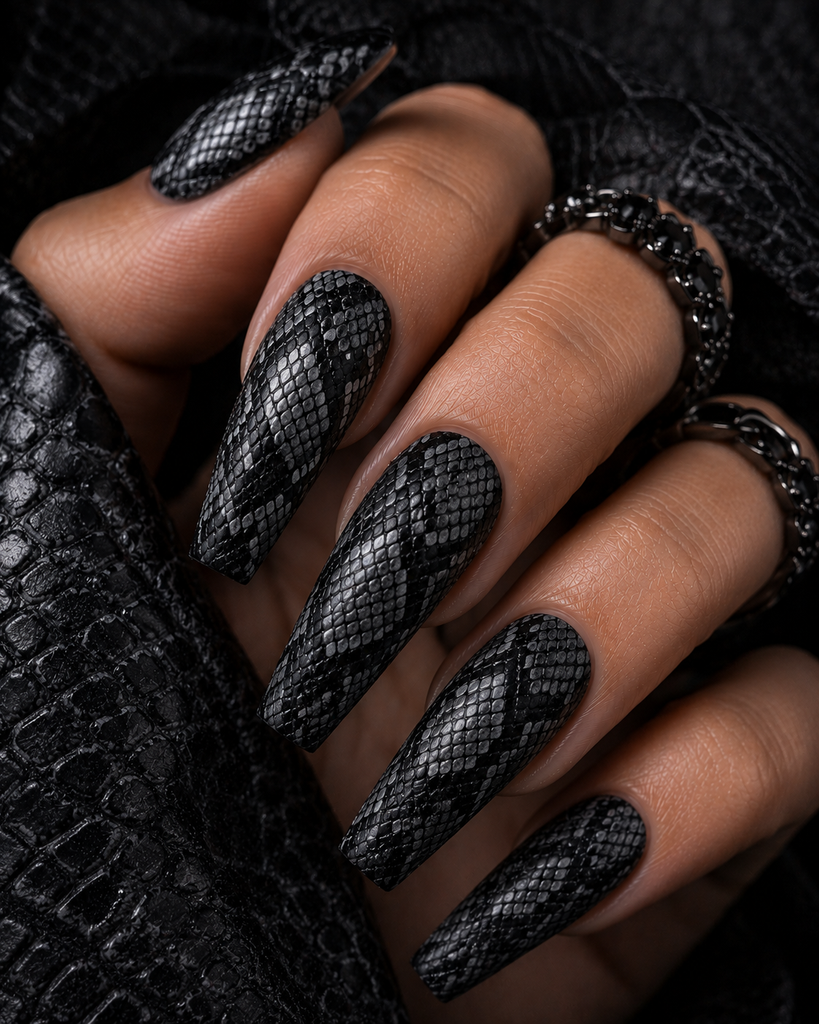 Snake Skin Texture Nails