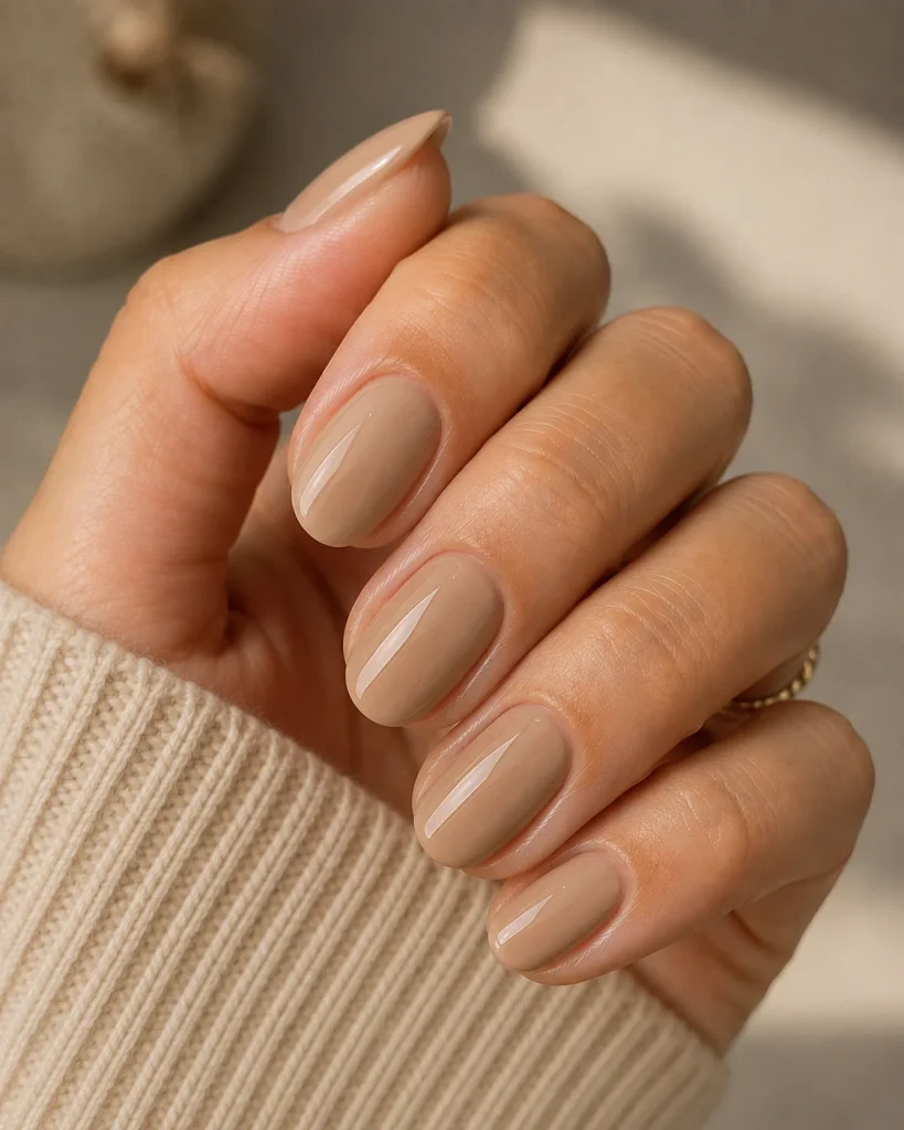 Soft Beige Coffee Manicure
