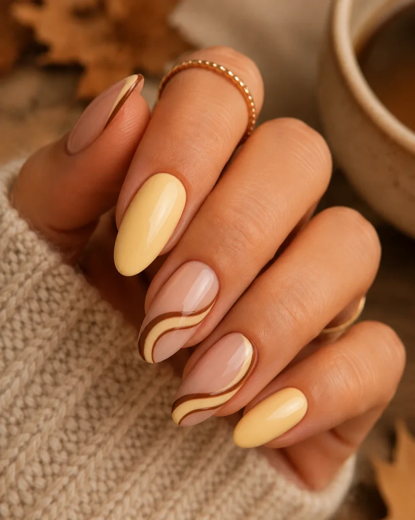 Soft Yellow With Cinnamon Details
