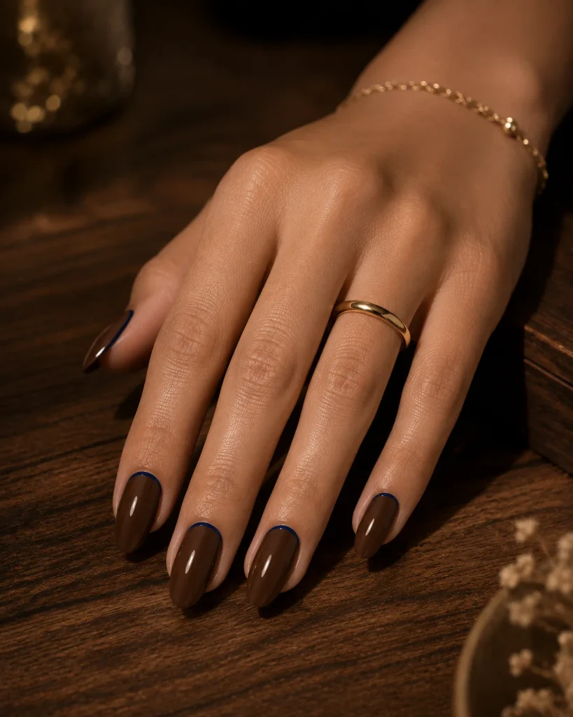 Solid Brown with Blue Cuticle Line