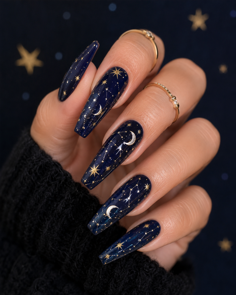 Starry night nails